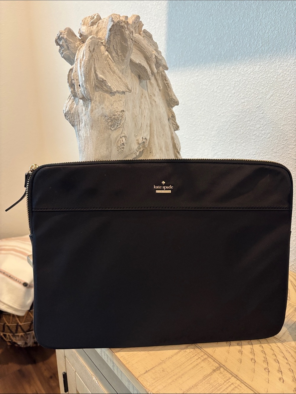 kate spade Black Nylon Laptop Sleeve with Zip